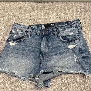 Kut from the Kloth Distressed Jean Shorts - Blue